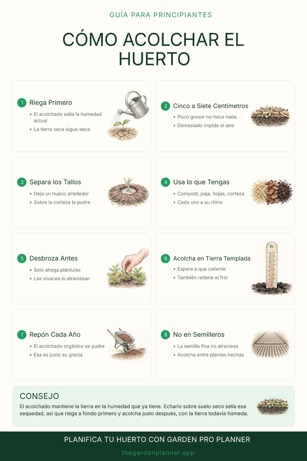 Cómo acolchar el huerto
