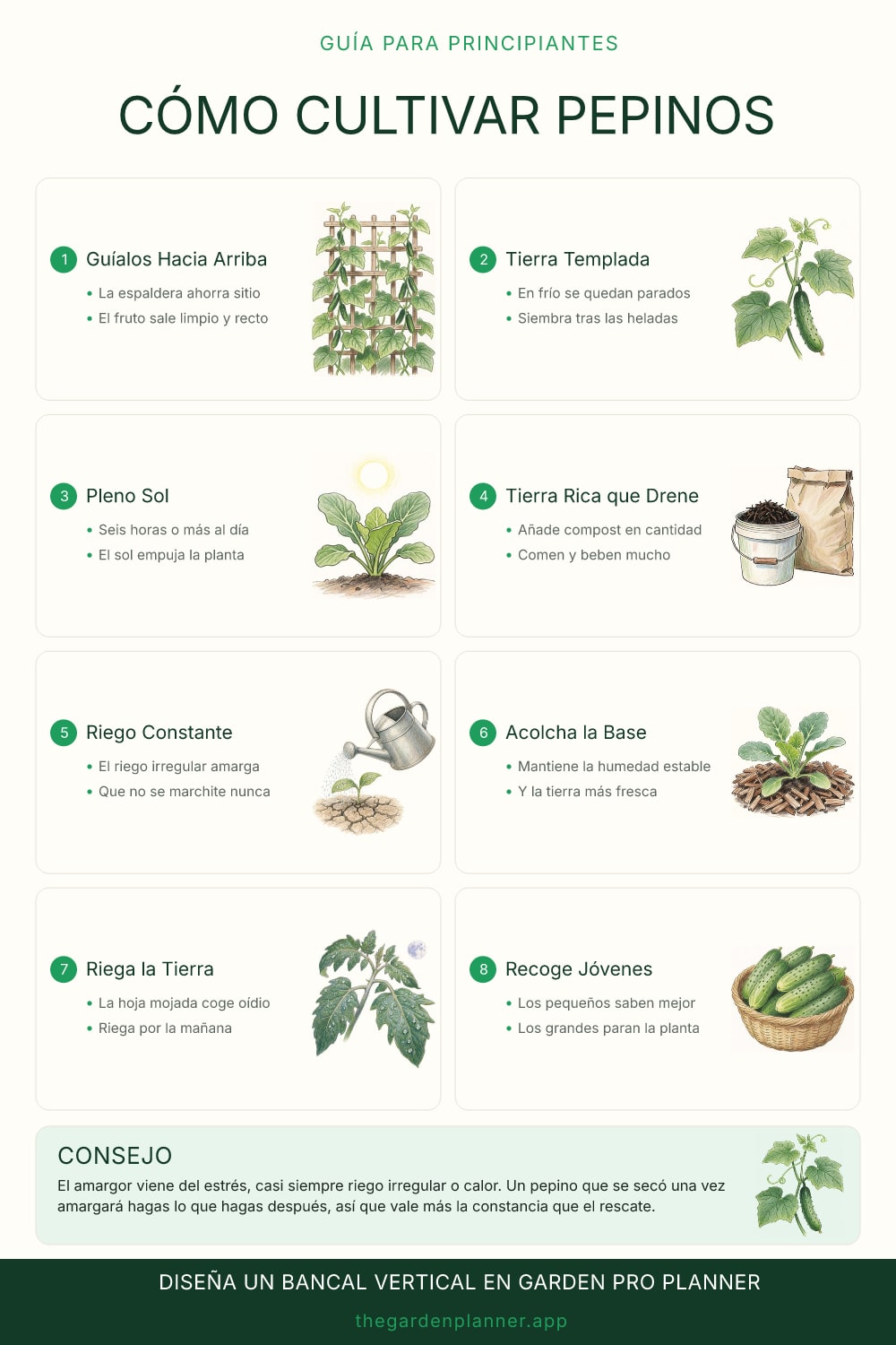 Cómo cultivar pepinos