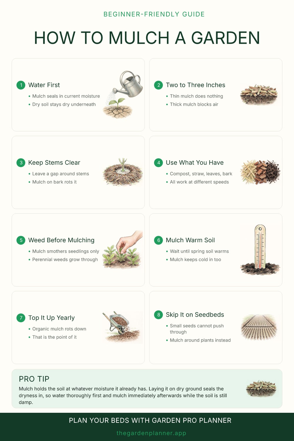 How to mulch a garden